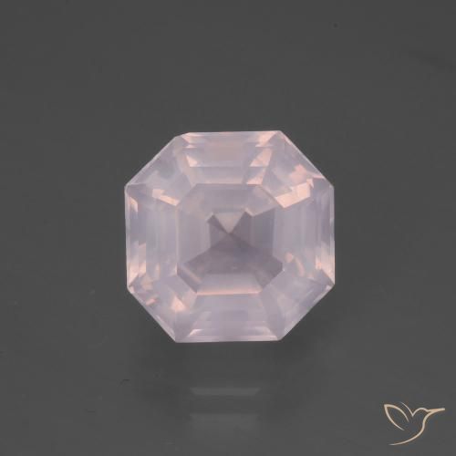 4.90ct Naturale Rosa Molto Chiaro Quarzo rosa, Taglio smeraldo, Trasparente