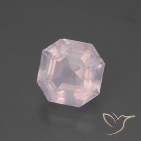 Quarzo rosa Rosa Molto Chiaro naturale da 4.90 ct, Ottagonale / Taglio smeraldo, Trasparente