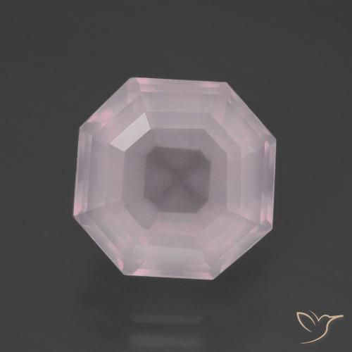 6.30ct Naturale Rosa chiaro Quarzo rosa, Taglio smeraldo, Trasparente