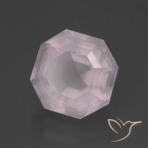 Quarzo rosa Rosa chiaro naturale da 6.30 ct, Ottagonale / Taglio smeraldo, Trasparente