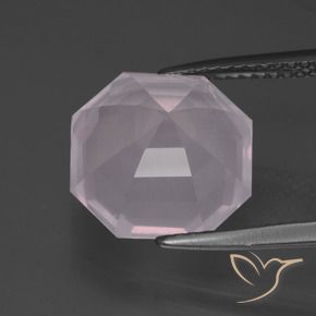Quarzo rosa Rosa chiaro naturale da 6.30 ct, Ottagonale / Taglio smeraldo, Trasparente
