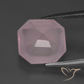 Quarzo rosa Rosa rosa naturale da 5.06 ct, Ottagonale / Taglio smeraldo, Trasparente