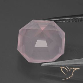 Quarzo rosa Rosa chiaro naturale da 5.99 ct, Ottagonale / Taglio smeraldo, Trasparente