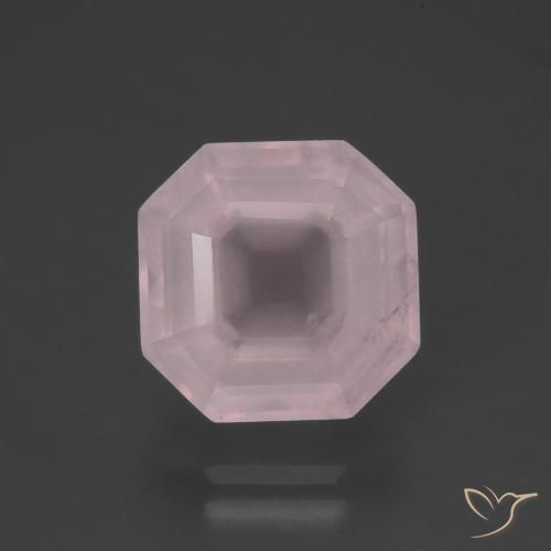5.19ct Naturale Rosa chiaro Quarzo rosa, Taglio smeraldo, Trasparente