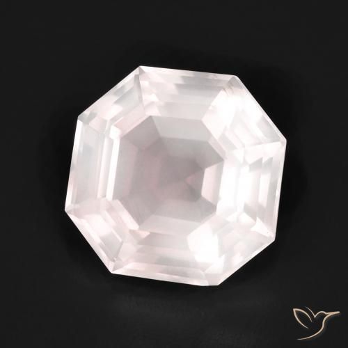 5.10ct Naturale Rosa molto chiaro Quarzo rosa, Taglio smeraldo, Trasparente