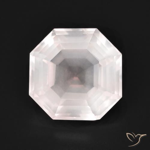 Quarzo rosa Rosa molto chiaro naturale da 5.10 ct, Ottagonale / Taglio smeraldo, Trasparente