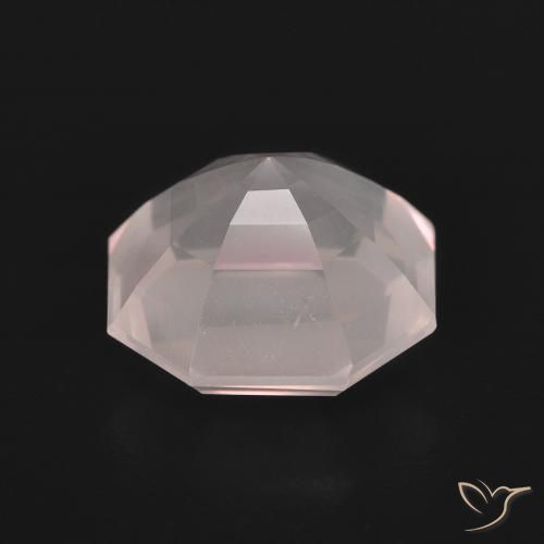 Quarzo rosa Rosa molto chiaro naturale da 5.10 ct, Ottagonale / Taglio smeraldo, Trasparente