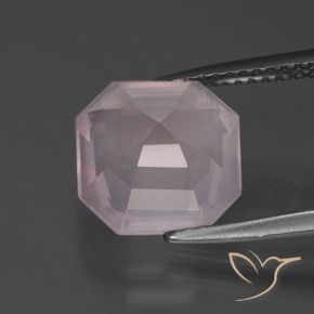 Quarzo rosa Rosa chiaro naturale da 4.48 ct, Ottagonale / Taglio smeraldo, Trasparente