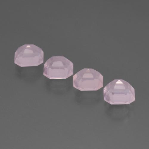 Quarzo rosa naturale rosa da 7,24 ct, taglio smeraldo, trasparente