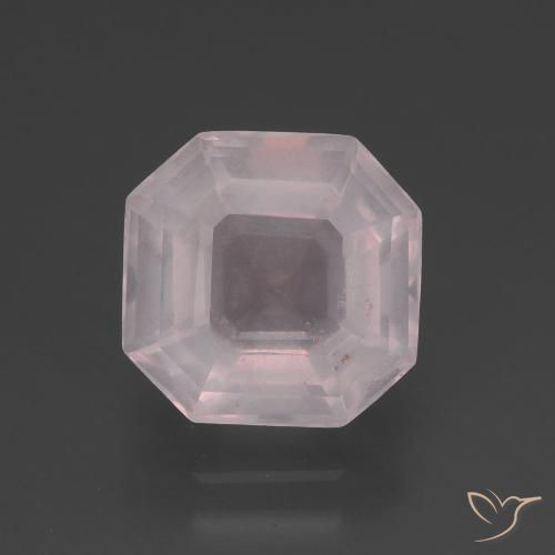3.50ct Naturale Rosa Molto Chiaro Quarzo rosa, Taglio smeraldo, Trasparente