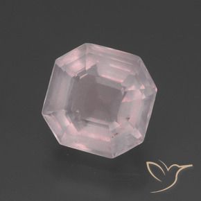 Quarzo rosa Rosa Molto Chiaro naturale da 3.50 ct, Ottagonale / Taglio smeraldo, Trasparente
