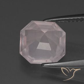 Quarzo rosa Rosa Molto Chiaro naturale da 3.50 ct, Ottagonale / Taglio smeraldo, Trasparente