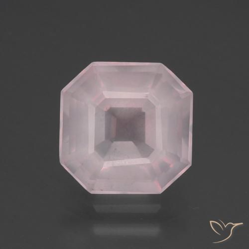 3.36ct Naturale Rosa molto chiaro Quarzo rosa, Taglio smeraldo, Trasparente