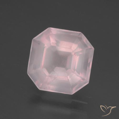 Quarzo rosa Rosa molto chiaro naturale da 3.36 ct, Ottagonale / Taglio smeraldo, Trasparente
