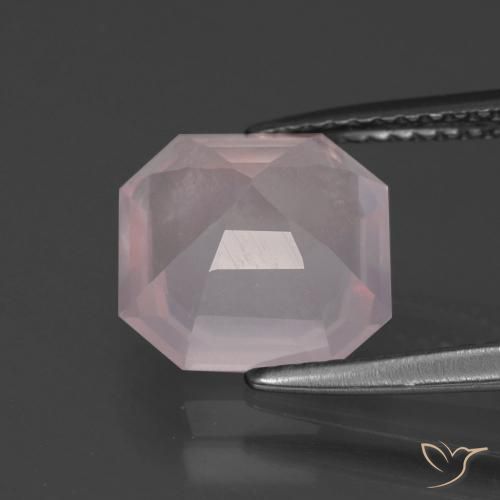 Quarzo rosa Rosa molto chiaro naturale da 3.36 ct, Ottagonale / Taglio smeraldo, Trasparente