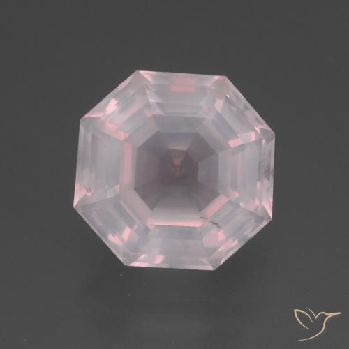 3.82ct Naturale Rosa Molto Chiaro Quarzo rosa, Taglio smeraldo, Trasparente