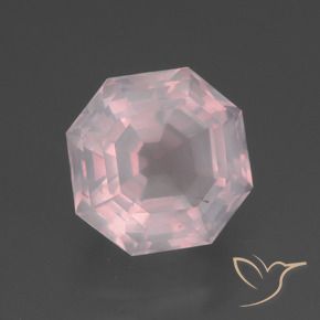 Quarzo rosa Rosa Molto Chiaro naturale da 3.82 ct, Ottagonale / Taglio smeraldo, Trasparente
