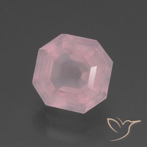 Quarzo rosa Rosa medio naturale da 3.28 ct, Ottagonale / Taglio smeraldo, Trasparente