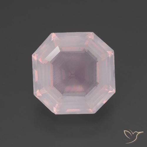3.53ct Naturale Rosa pesca chiara Quarzo rosa, Taglio smeraldo, Trasparente