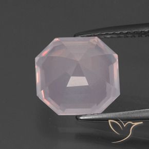 Quarzo rosa Rosa pesca chiara naturale da 3.53 ct, Ottagonale / Taglio smeraldo, Trasparente