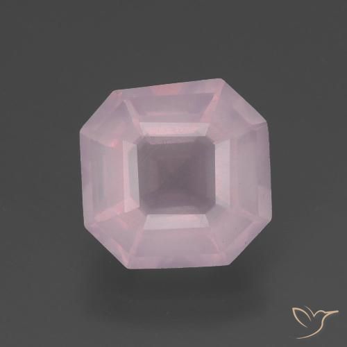 3.29ct Naturale Rosa gomma da masticare Quarzo rosa, Taglio smeraldo, Trasparente
