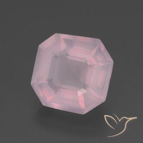 Quarzo rosa Rosa gomma da masticare naturale da 3.29 ct, Ottagonale / Taglio smeraldo, Trasparente
