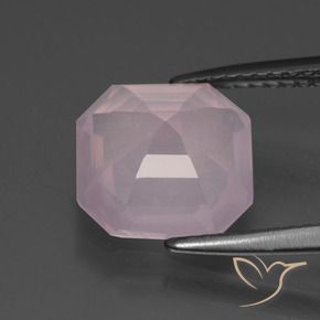 Quarzo rosa Rosa gomma da masticare naturale da 3.29 ct, Ottagonale / Taglio smeraldo, Trasparente