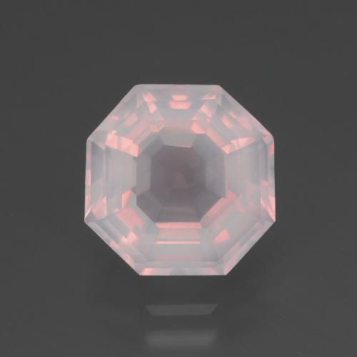 Quarzo rosa naturale rosa da 3,40 ct, taglio smeraldo, trasparente