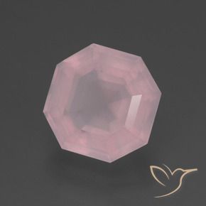 Quarzo rosa Rosa chiaro naturale da 3.48 ct, Ottagonale / Taglio smeraldo, Trasparente