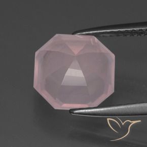 Quarzo rosa Rosa chiaro naturale da 3.48 ct, Ottagonale / Taglio smeraldo, Trasparente