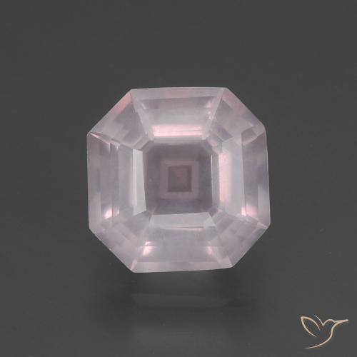 3.11ct Naturale Rosa chiaro Quarzo rosa, Taglio smeraldo, Trasparente