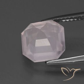 Quarzo rosa Rosa chiaro naturale da 3.11 ct, Ottagonale / Taglio smeraldo, Trasparente