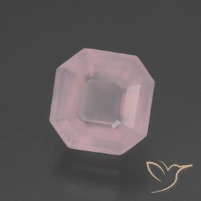 Quarzo rosa Rosa chiaro naturale da 3.13 ct, Ottagonale / Taglio smeraldo, Trasparente