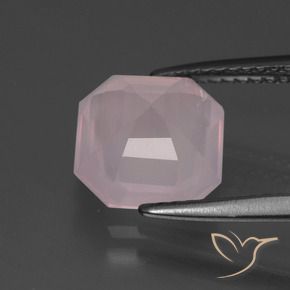 Quarzo rosa Rosa chiaro naturale da 3.13 ct, Ottagonale / Taglio smeraldo, Trasparente