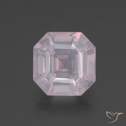 Quarzo rosa naturale rosa da 2,76 ct, taglio smeraldo, trasparente