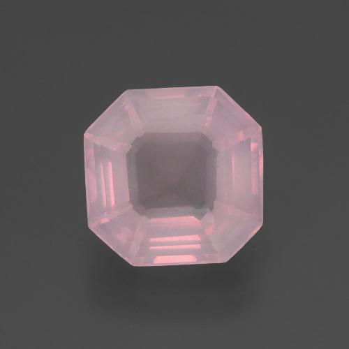 Quarzo rosa naturale rosa da 2,89 ct, taglio smeraldo, trasparente
