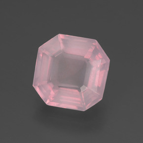 Quarzo rosa naturale rosa da 2,89 ct, taglio smeraldo, trasparente