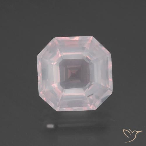 3.42ct Naturale Rosa Molto Chiaro Quarzo rosa, Taglio smeraldo, Trasparente