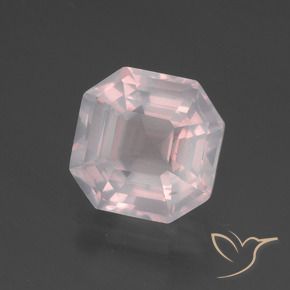 Quarzo rosa Rosa Molto Chiaro naturale da 3.42 ct, Ottagonale / Taglio smeraldo, Trasparente