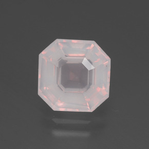 Quarzo rosa naturale rosa da 2,67 ct, taglio smeraldo, trasparente