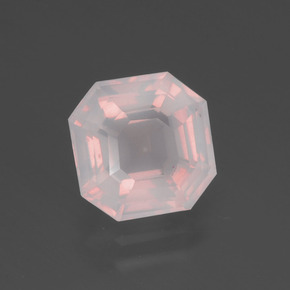 Quarzo rosa naturale rosa da 2,67 ct, taglio smeraldo, trasparente
