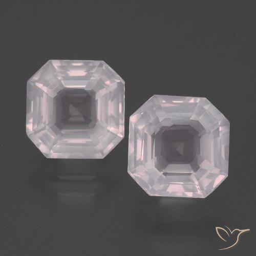 4.59ctw Naturale Rosa Molto Chiaro Quarzo rosa, Taglio smeraldo, Trasparente