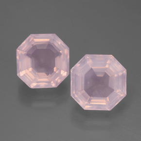 Quarzo rosa naturale rosa da 5,62 ct, taglio smeraldo, trasparente