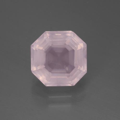 Quarzo rosa naturale rosa da 3,24 ct, taglio smeraldo, trasparente