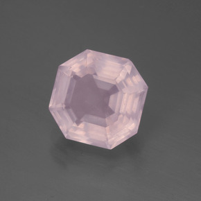 Quarzo rosa naturale rosa da 3,24 ct, taglio smeraldo, trasparente
