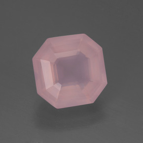 Quarzo rosa naturale rosa da 3,59 ct, taglio smeraldo, trasparente