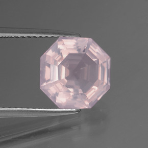 Quarzo rosa Rosa chiaro naturale da 3.60 ct, Taglio smeraldo, Trasparente