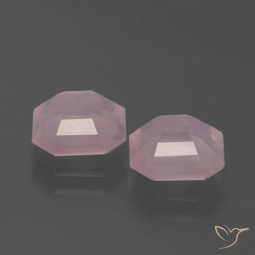 Gemme di Quarzo rosa Rosa chiaro naturale da 4.32 ct, Ottagonale / Taglio smeraldo, Trasparente