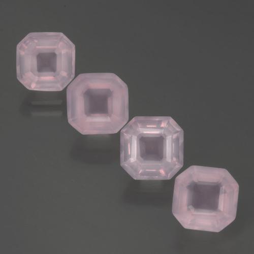 Quarzo rosa naturale rosa da 7,26 ct, taglio smeraldo, trasparente