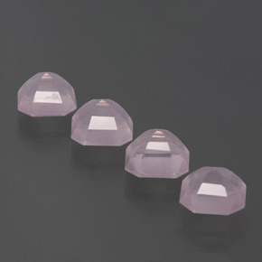 Quarzo rosa naturale rosa da 7,26 ct, taglio smeraldo, trasparente